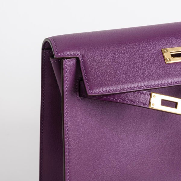 Women’s Shoulder Bag Kelly Danse 22CM Swift Leather P9 Anemone Silver Hardware