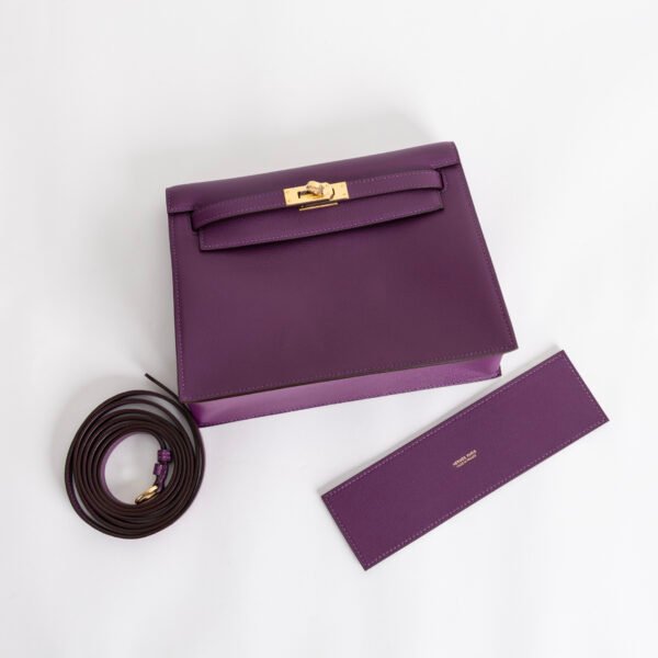 Women’s Shoulder Bag Kelly Danse 22CM Swift Leather P9 Anemone Silver Hardware