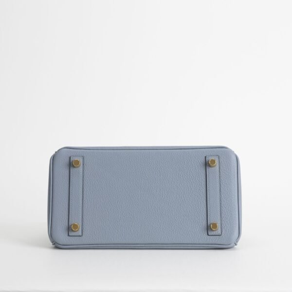 USA New York Hermes Birkin 25CM Togo Leather J7 Blue Lin Gold Hardware