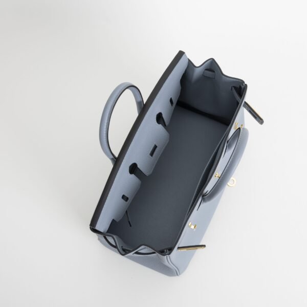 USA New York Hermes Birkin 25CM Togo Leather J7 Blue Lin Gold Hardware