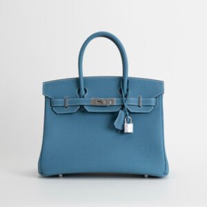 wsxc1743519046780_0 UAE Dubai Hermes Birkin 30CM Togo Leather CK75 Blue Jean Silver Hardware