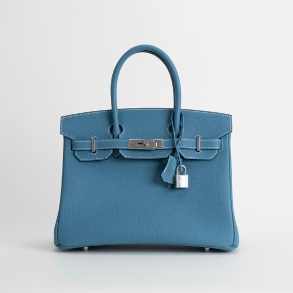 wsxc1743519046780_0 UAE Dubai Hermes Birkin 30CM Togo Leather CK75 Blue Jean Silver Hardware