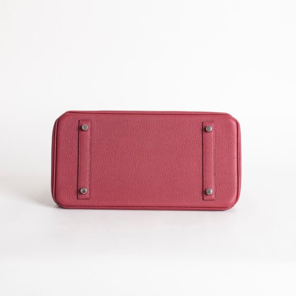 USA New York Hermes Birkin 30CM Togo Leather K1 Rouge Casaque Silver Hardware