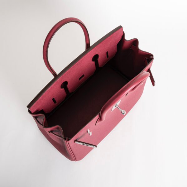 USA New York Hermes Birkin 30CM Togo Leather K1 Rouge Casaque Silver Hardware