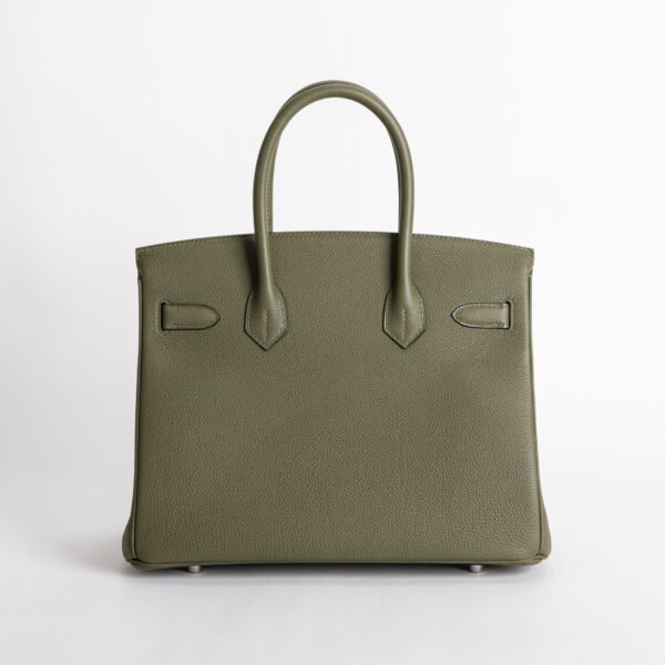 Women’s Tote Bag Hermes Birkin 30CM Togo Leather CK61 Vert Olive Silver Hardware