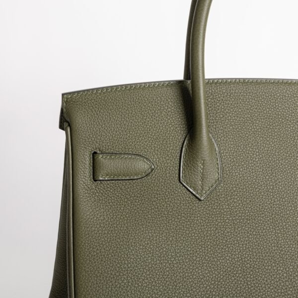 Women’s Tote Bag Hermes Birkin 30CM Togo Leather CK61 Vert Olive Silver Hardware