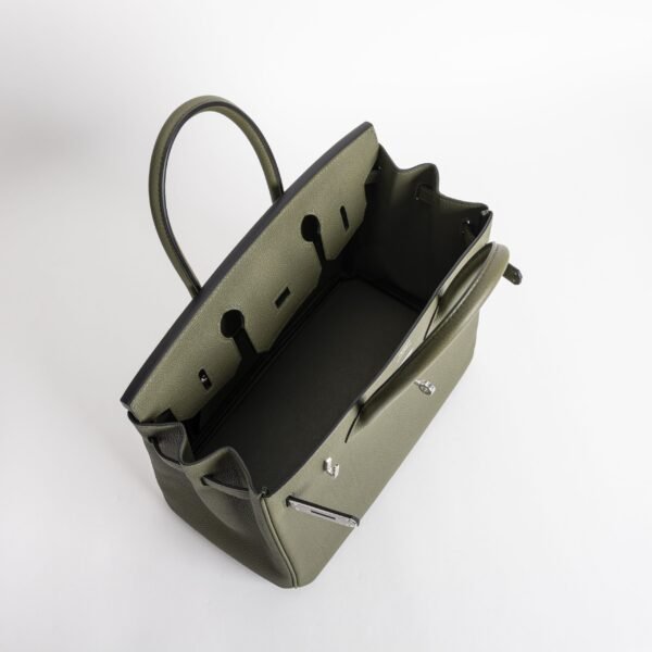 Women’s Tote Bag Hermes Birkin 30CM Togo Leather CK61 Vert Olive Silver Hardware