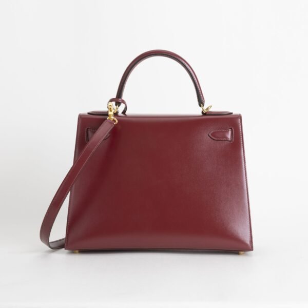 Hermes Kelly Sellier 28CM Box Leather CC55 Rouge H Gold Hardware