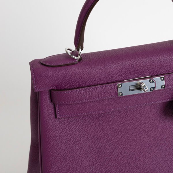 Women’s Bag Hermes Togo Leather Kelly 28CM P9 Anemone Silver Hardware