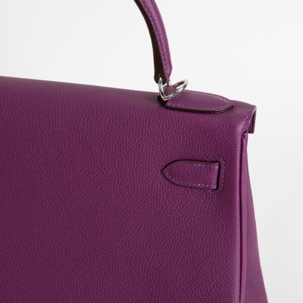 Women’s Bag Hermes Togo Leather Kelly 28CM P9 Anemone Silver Hardware