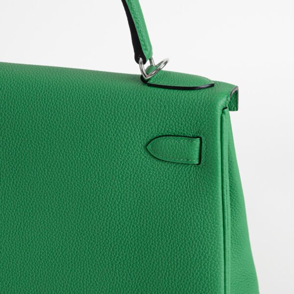 Hermes Women’s Bag 1K Bambou Togo Leather Kelly 28CM Silver Hardware