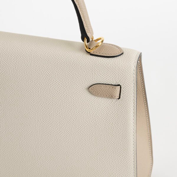 Canada Toronto Hermes Kelly Sellier 25CM Epsom Leather CC10 Craie / S2 Gris Trench Gold Hardware