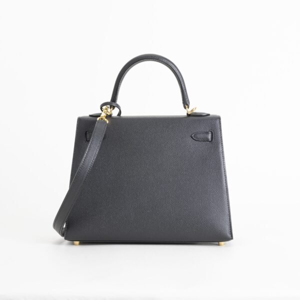 Hermes Tote Bag Kelly Sellier 25CM Epsom Leather CC89 Noir Gold Hardware