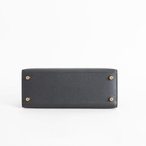 Hermes Tote Bag Kelly Sellier 25CM Epsom Leather CC89 Noir Gold Hardware