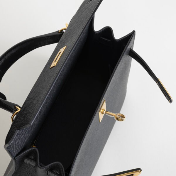 Hermes Tote Bag Kelly Sellier 25CM Epsom Leather CC89 Noir Gold Hardware