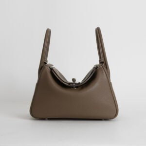wsxc1744826144096_0 Full Handmade Hermes Lindy 30CM Clemence Leather CK18 Etoupe Silver Hardware