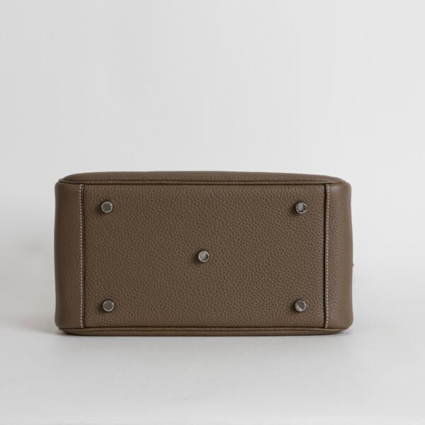 Full Handmade Hermes Lindy 30CM Clemence Leather CK18 Etoupe Silver Hardware