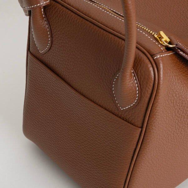 Hermes Tote Bag CC37 Gold Clemence Leather Lindy 30CM Gold Hardware