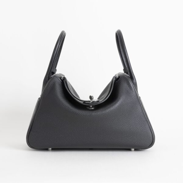 Full Handmade Hermes Lindy 30CM Clemence Leather CK89 Noir Silver Hardware