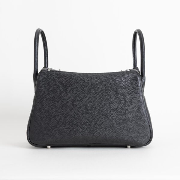 Full Handmade Hermes Lindy 30CM Clemence Leather CK89 Noir Silver Hardware