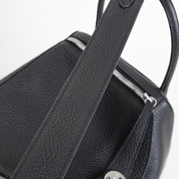 Full Handmade Hermes Lindy 30CM Clemence Leather CK89 Noir Silver Hardware