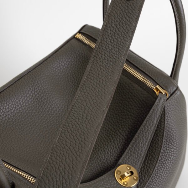 Women’s Shoulder Bag Lindy 30CM Clemence Leather 8F Etain Gold Hardware
