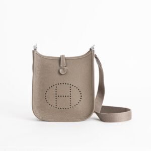 wsxc1744990226964_0-scaled-1 Hermes Bag Image Mini Evelyne 18CM Clemence Leather CK18 Etoupe Grey Silver Hardware