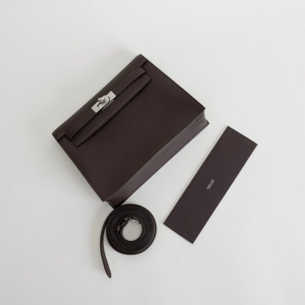 Hermes Bag Price Kelly Danse 22CM Evercolor Leather CK47 Chocolate Silver Hardware