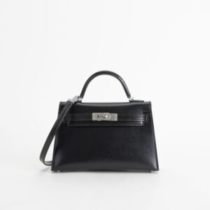 wsxc1745769878129_0-scaled-1 Hermes Box Leather Mini Kelly 19CM Clutch Bag CK89 Noir Silver Hardware
