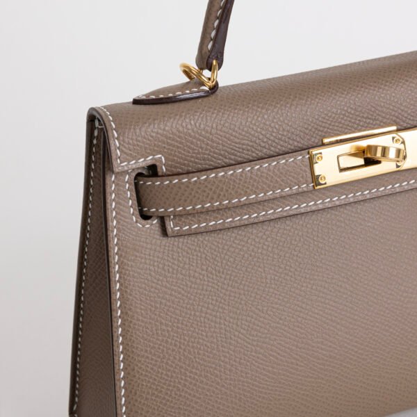 wsxc1745769929662_2 Hermes Evening Bag CC18 Etoupe Epsom Leather Mini Kelly 19CM Gold Hardware