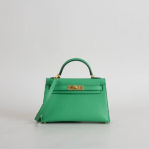 wsxc1745770023088_0 Full Handmade Hermes 1K Bambou Epsom Leather Mini Kelly 19CM Gold Hardware