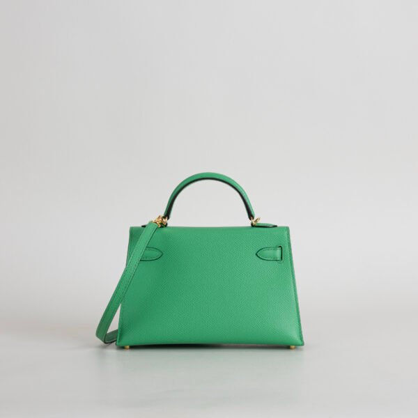 Full Handmade Hermes 1K Bambou Epsom Leather Mini Kelly 19CM Gold Hardware