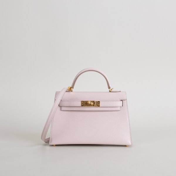wsxc1745770081993_0 Hermes Evening Bag Mini Kelly 19CM Chevre Leather M7 Rose Darling Gold Hardware