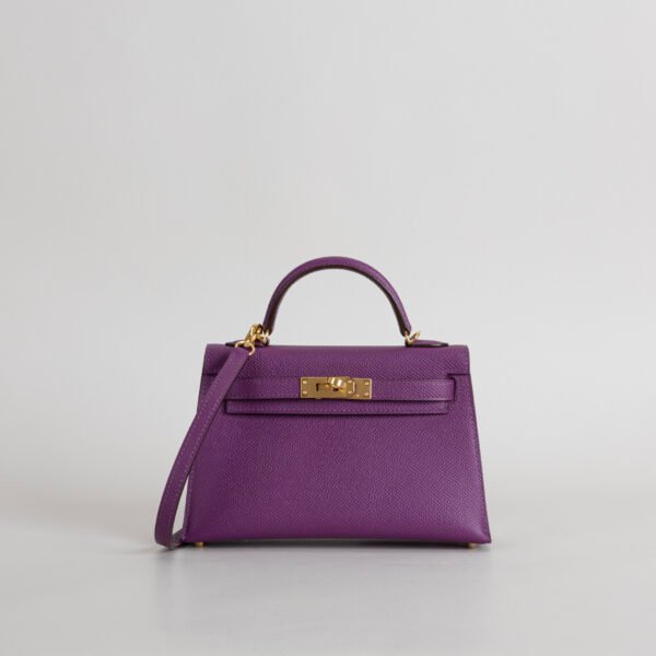 Hermes Bag Price Epsom Leather Mini Kelly 19CM P9 Anemone Gold Hardware