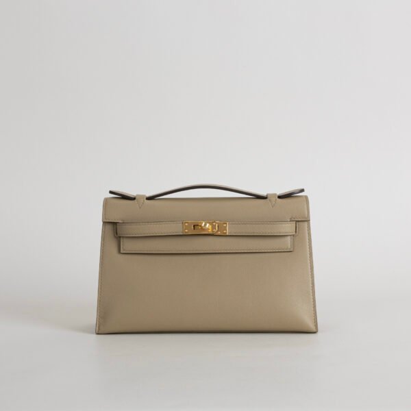 wsxc1745859337240_0-1 Hermes Clutch Bag Swift Leather Kelly Pochette 22CM 8Q Beige Marfa Gold Hardware