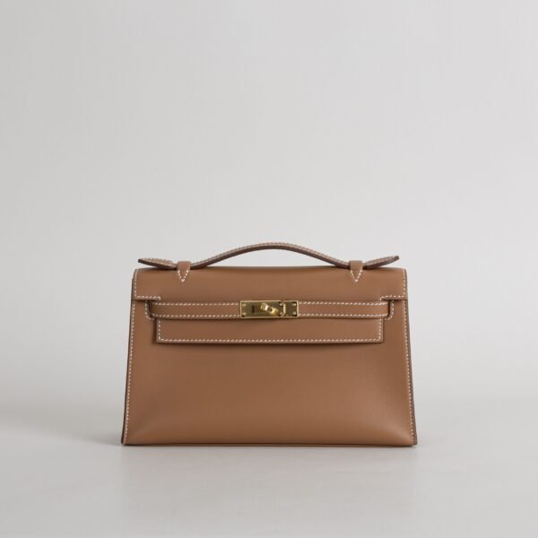 Hermes Bag Price CC37 Gold Swift Leather Kelly Pochette 22CM Gold Hardware