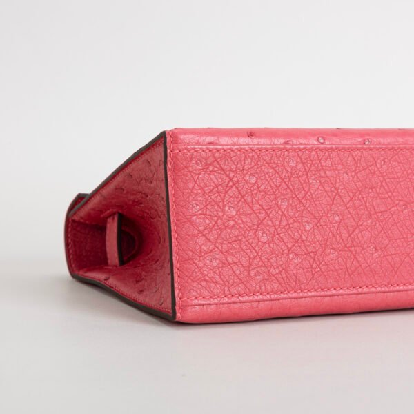Hermes Evening Bag Ostrich Leather Kelly Pochette 22CM E5 Rose Tyrien Gold Hardware