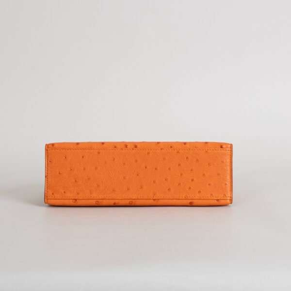 wsxc1746466482026_5 Full Handmade Hermes Ostrich Leather Kelly Pochette 22CM CC93 Orange Gold Hardware