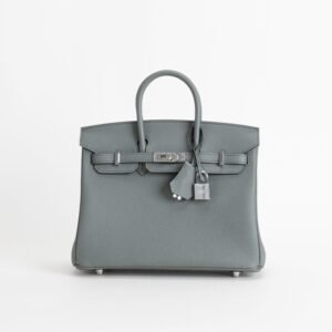 Hermes Bag Images CK63 Vert Amande Togo Leather Birkin 25CM Silver Hardware