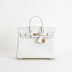 Hermes Bag Price Birkin 25CM 01 Blanc Togo Leather Gold Hardware