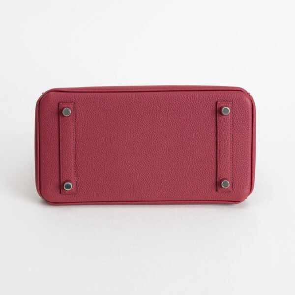 Canada Toronto Hermes Togo Leather Birkin 25CM K1 Rouge Grenade Silver Hardware