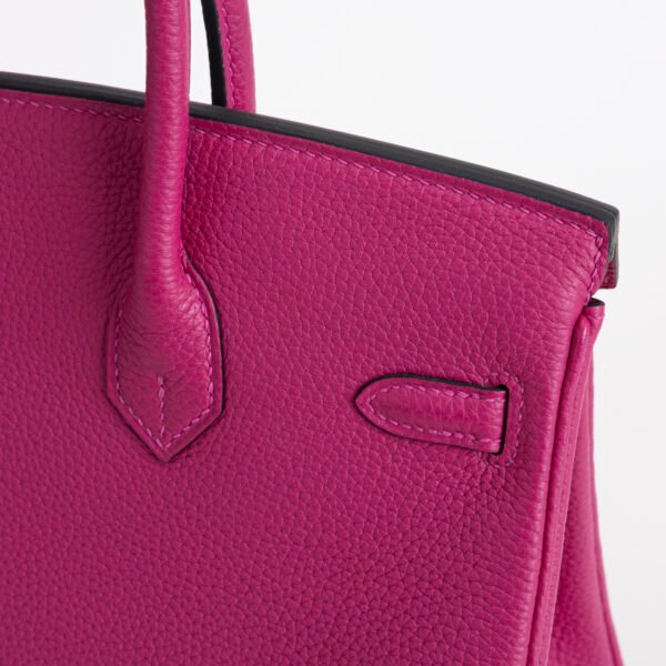 Hermes Tote Bag Togo Leather Birkin 25CM 5J Rose Fushcia Gold Hardware