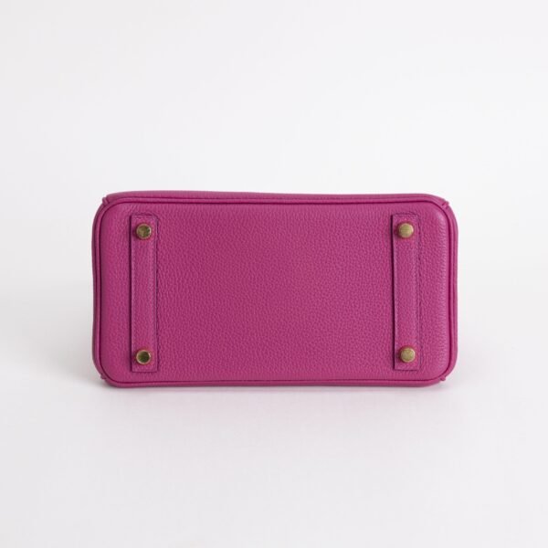 Hermes Tote Bag Togo Leather Birkin 25CM 5J Rose Fushcia Gold Hardware