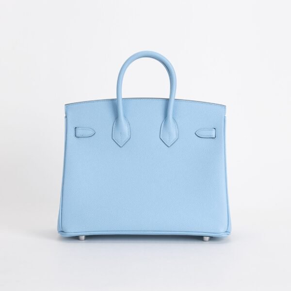 Hermes Bag Price Birkin 25CM Epsom Leather 7N Celeste / 1Q Rose Confetti Silver Hardware