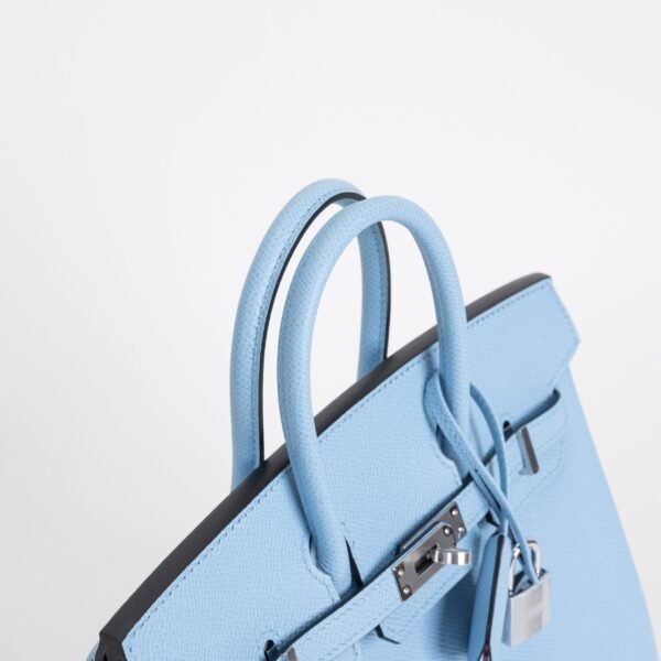 Hermes Bag Price Birkin 25CM Epsom Leather 7N Celeste / 1Q Rose Confetti Silver Hardware