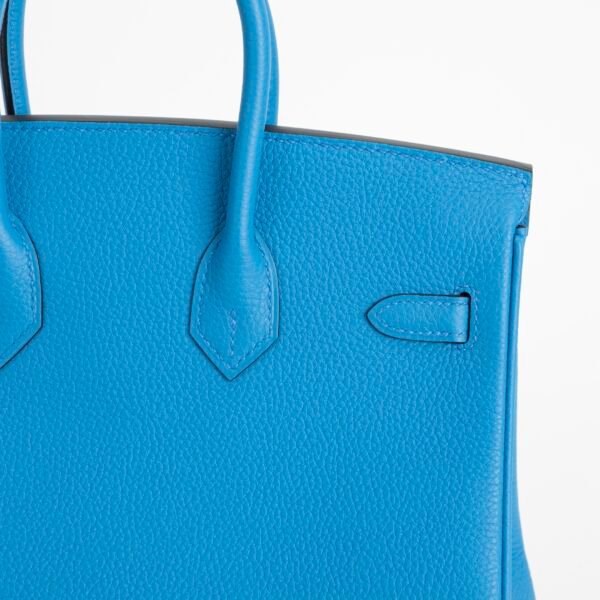 Full Handmade Hermes B3 Blue Zanzibar Togo Leather Birkin 25CM Gold Hardware