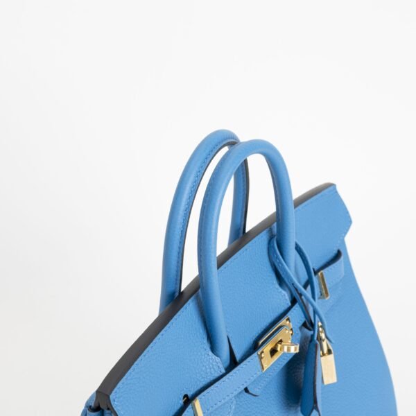 Full Handmade Hermes B3 Blue Zanzibar Togo Leather Birkin 25CM Gold Hardware