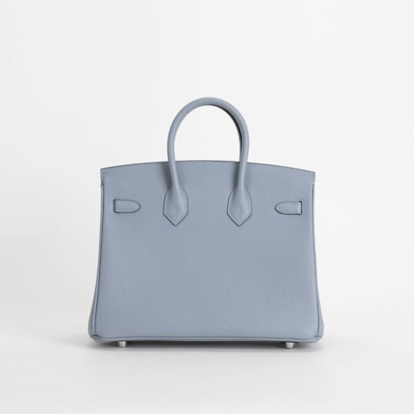 UK London Hermes Birkin 25CM Togo Leather J7 Blue Lin Silver Hardware