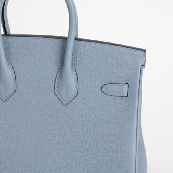 UK London Hermes Birkin 25CM Togo Leather J7 Blue Lin Silver Hardware