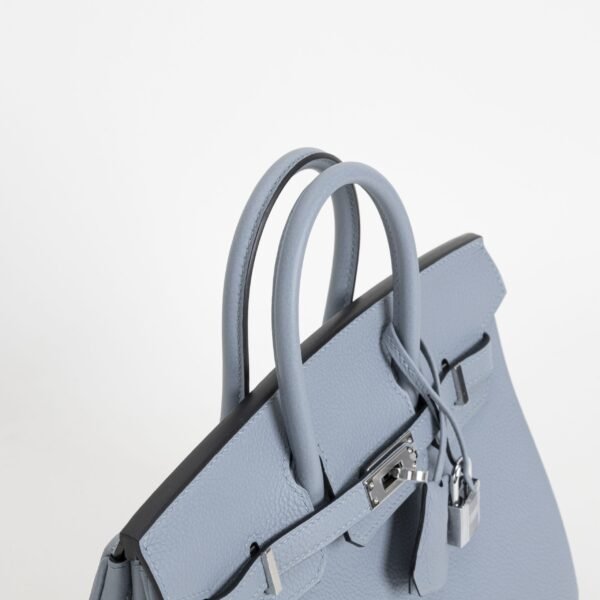 UK London Hermes Birkin 25CM Togo Leather J7 Blue Lin Silver Hardware